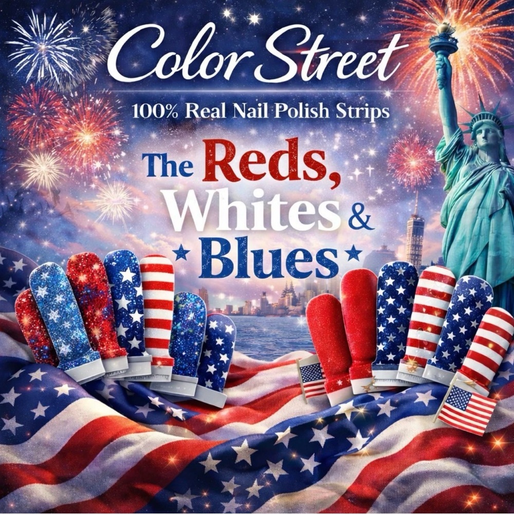 Color Street Red White and Blue Patriotic Nail Strips On Sale